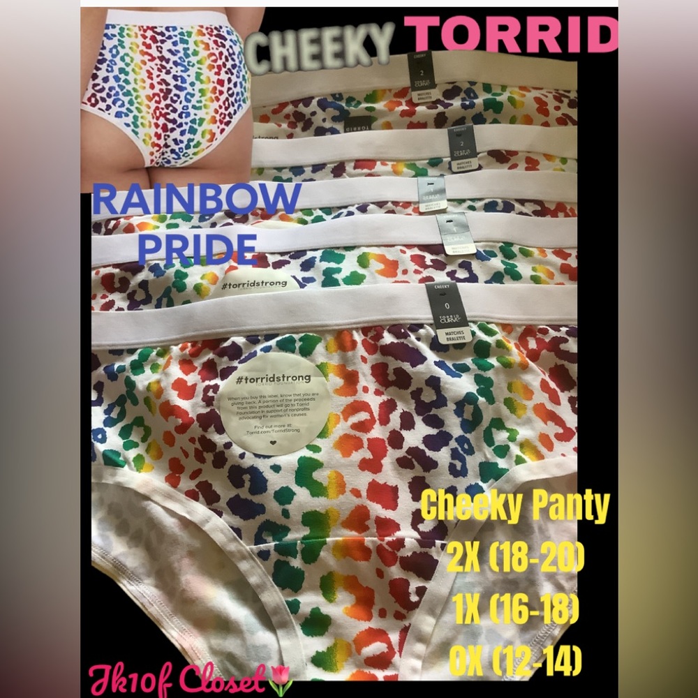 LOWEST 🌺NWT TORRID 2X or 1X RAINBOW🌈PRIDE CHEEKY PANTY
